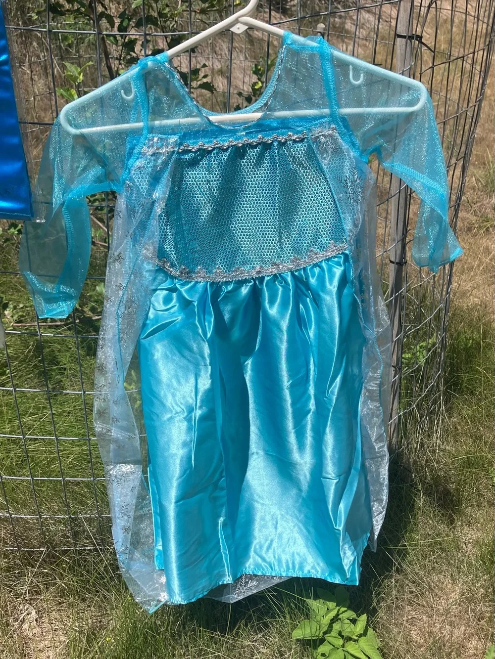 Frozen Blue Elsa Kids Costume Dress with Tiara